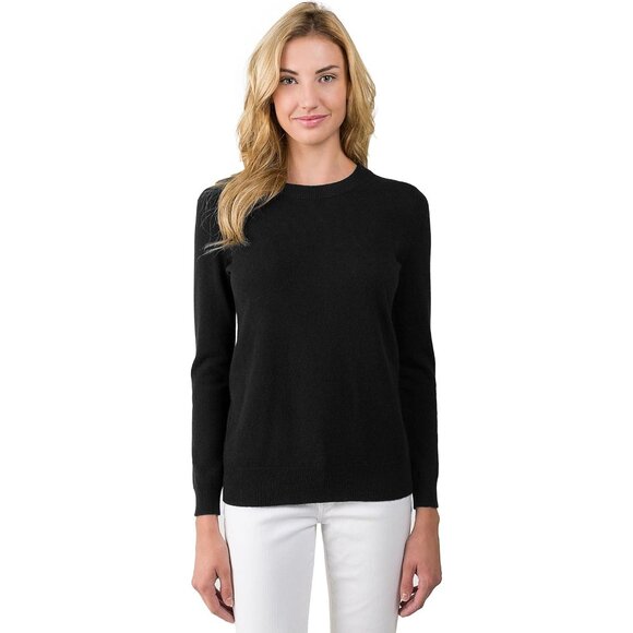 Women's 100% Pure Cashmere Crew Neck Sweater Tight Knit Cozy Soft Hand Washable